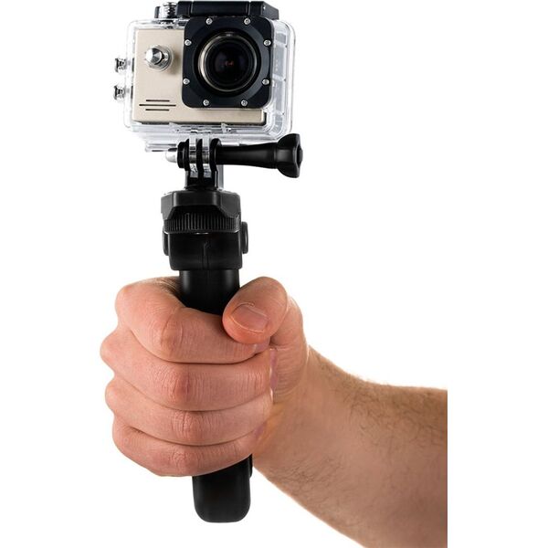 Hurtel Uchwyt z mini statywem do kamer sportowych GoPro SJCAM czarny uniwersalny