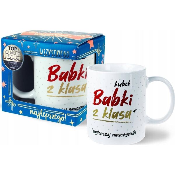 KUKARTKA Kubek Premium Babka z klas± (najlepszy nauczyciel)