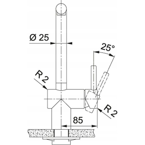 Bateria umywalkowa Franke TAP ARM ATLAS NEO PULL SIDE GOLD