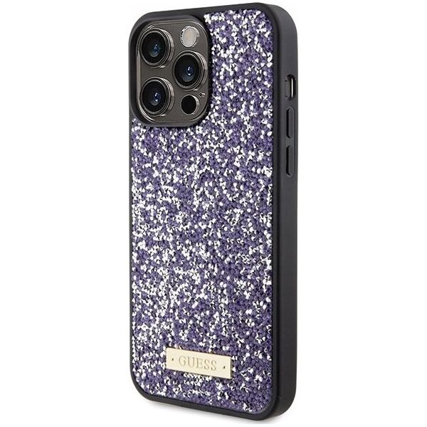 Etui Guess GUHCP15XPFGSBSP Apple iPhone 15 Pro Max hardcase Rhinestone Metal Logo fioletowy/purple