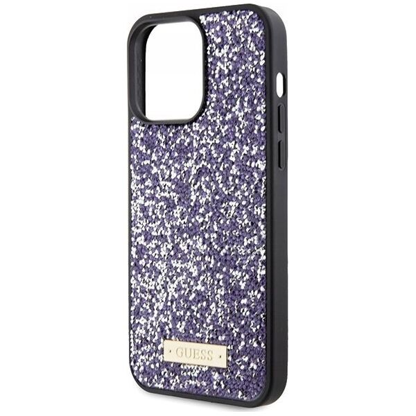 Etui Guess GUHCP15XPFGSBSP Apple iPhone 15 Pro Max hardcase Rhinestone Metal Logo fioletowy/purple