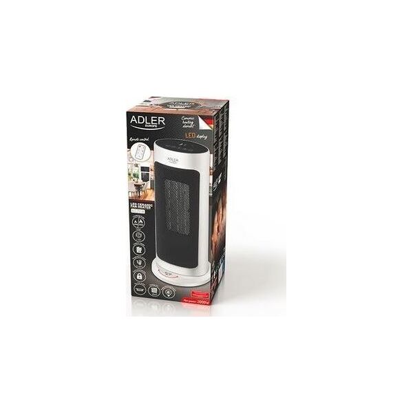 Termowentylator Adler Termowentylator ceramiczny LED z pilotem i timerem AD 7738