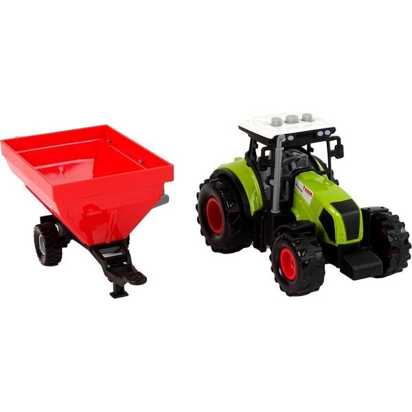 LeanToys Traktor Farma Odpinana Przyczepa Na Zboże Dźwięk Zielony
