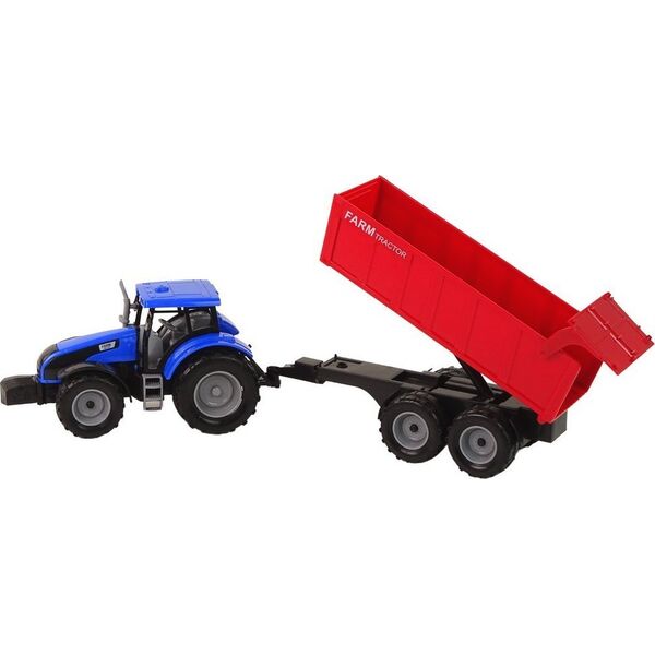 LeanToys Traktor z Przyczepą Pojazd Rolniczy Farma Niebieski