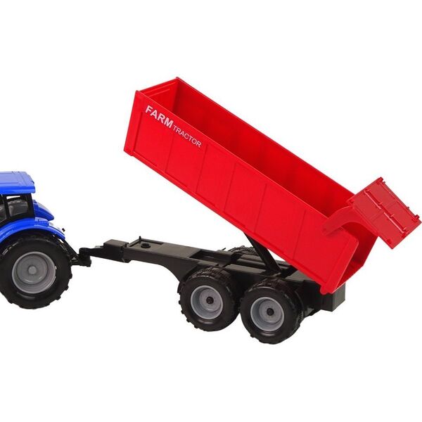 LeanToys Traktor z Przyczepą Pojazd Rolniczy Farma Niebieski