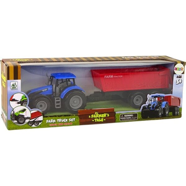 LeanToys Traktor z Przyczepą Pojazd Rolniczy Farma Niebieski