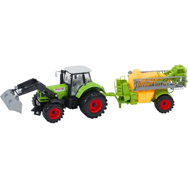 LeanToys Traktor Rolniczy Koparka Z Opryskiwaczem Napęd Zielony