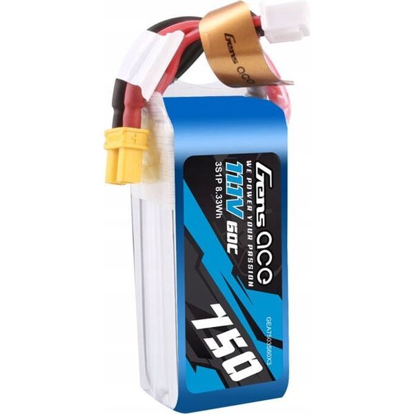 Gens Ace Akumulator Gens Ace 750mAH 11.1V 60C 3S1P Lipo z konektorem XT30
