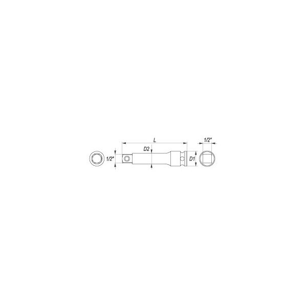 Yato Przedłużka udarowa 1/2" 75mm (YT-1060)