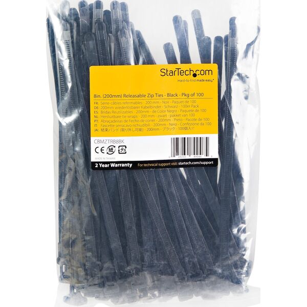 Organizer StarTech 100 PK OF RESEALABLE ZIP TIES 8
