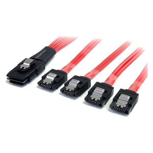 StarTech SFF 8087 - SATA x4, 1m, Czerwony (SAS8087S4100)