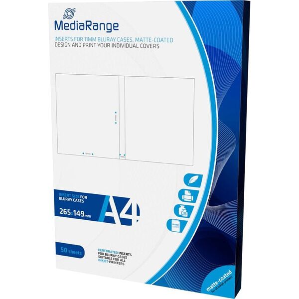 MediaRange Wkładki do pudełek Blu-Ray 50 sztuk (MRINK123)