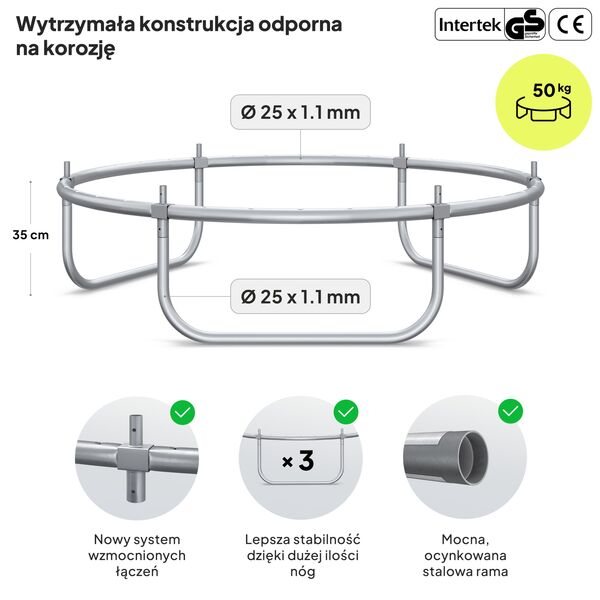 Trampolina ogrodowa Zipro Jump Pro OUT z siatką zewnętrzną 4FT 127cm