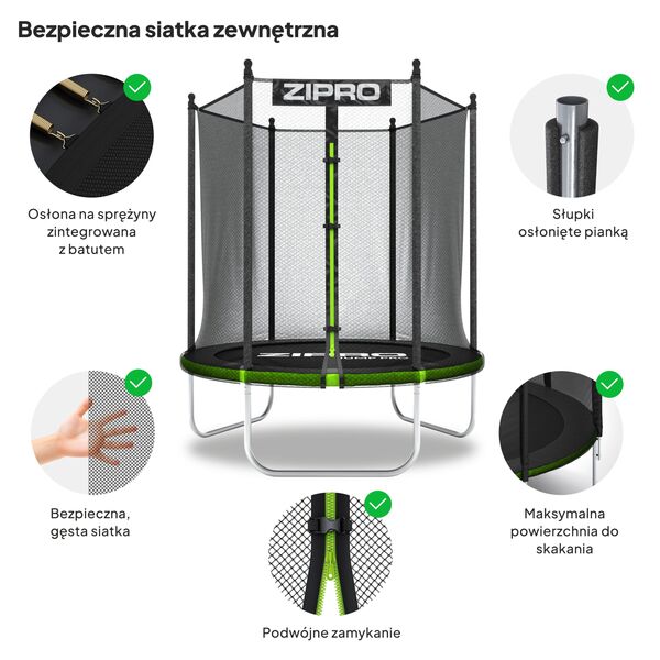 Trampolina ogrodowa Zipro Jump Pro OUT z siatką zewnętrzną 4FT 127cm