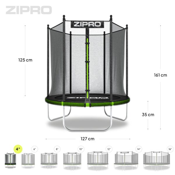 Trampolina ogrodowa Zipro Jump Pro OUT z siatką zewnętrzną 4FT 127cm