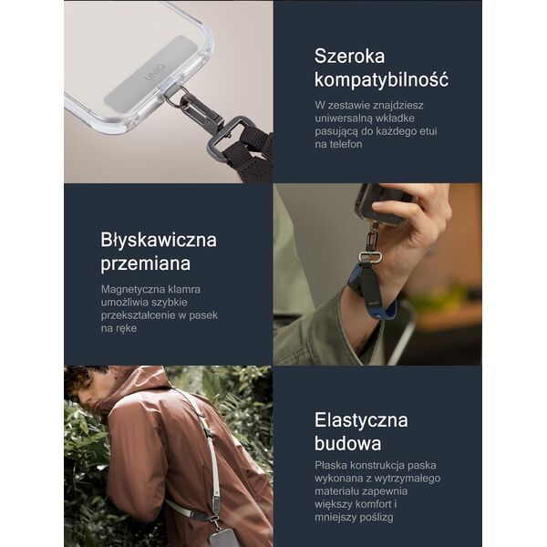 Uniq UNIQ Vista uniwersalna smycz do telefonu 2w1 pastelowy zielony/laurell green