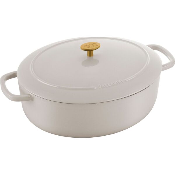 Ballarini Garnek żeliwny owalny Ballarini Bellamonte - Kość słoniowa, 7.5 ltr