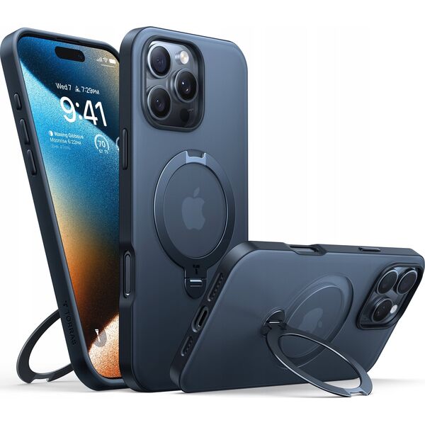 Torras Etui Torras Ostand Spin dla iPhone 16 Pro (Czarne)