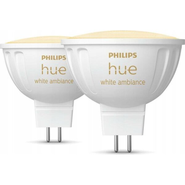 Signify Philips Hue White Amb. MR16 LED Lampe Doppelpack 2x400lm