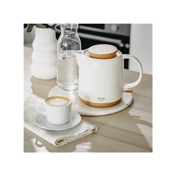 Adler Electric Kettle | AD 1304 | Electric | 1200 W | 1 L | Ceramic | 360 rotational base | White one size