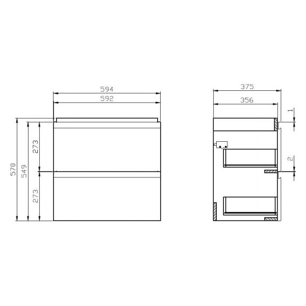 Cersanit Moduo Slim 59.5 cm szary (S801-226)