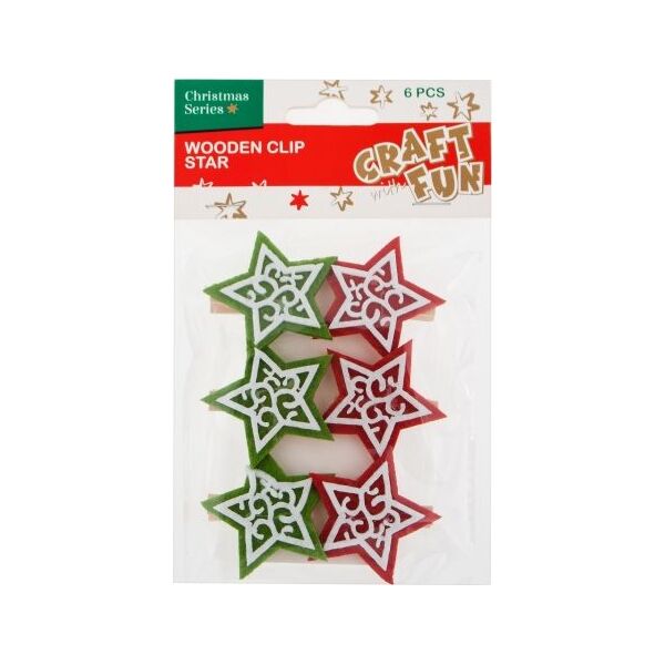 Craft with Fun CF OZDOBA BN KLAMERKI GWIAZDA FILC 6SZT 10/288