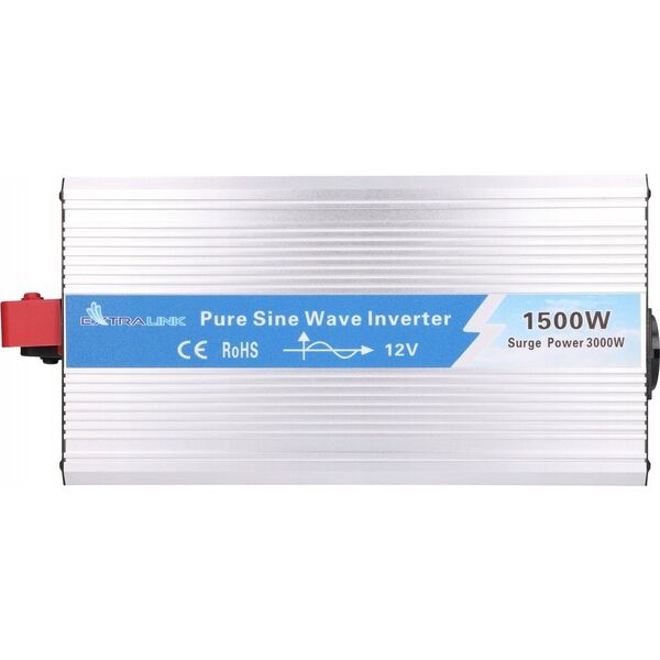 Extralink OPIP-1500W | Przetwornica napięcia | samochodowa 12V, 1500W czysty sinus