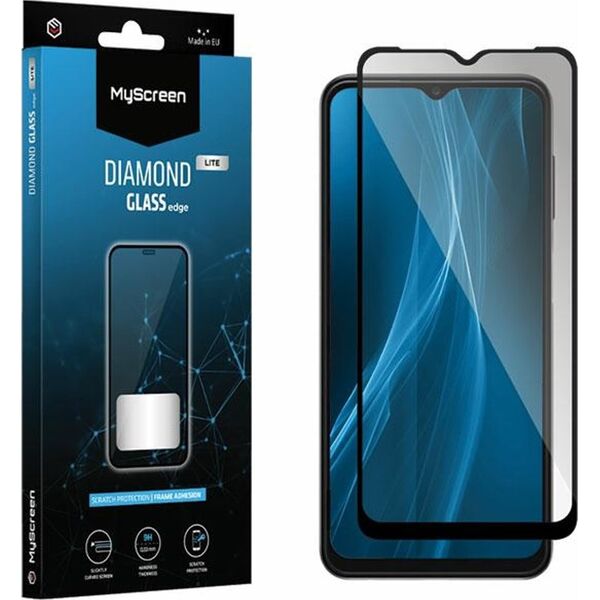 MyScreen Protector Realme C33 - Szkło hartowane na lekko zaokrąglone ekrany DIAMOND GLASS LITE edge FULL GLUE