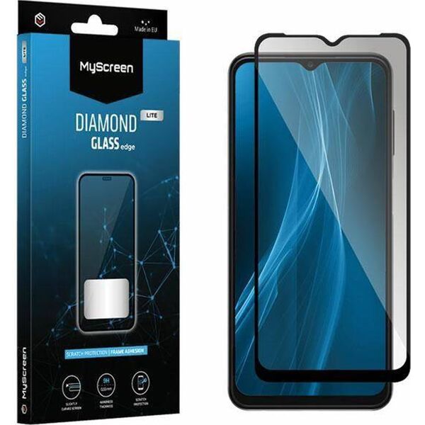 MyScreen Protector Realme C33 - Szkło hartowane na lekko zaokrąglone ekrany DIAMOND GLASS LITE edge FULL GLUE