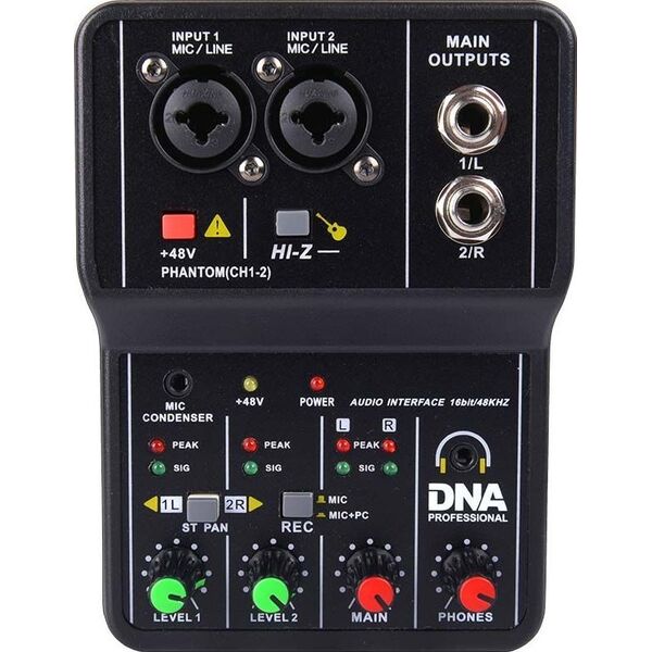 DNA DNA MIX 2 mikser 2-kanałowy phantom interfejs USB