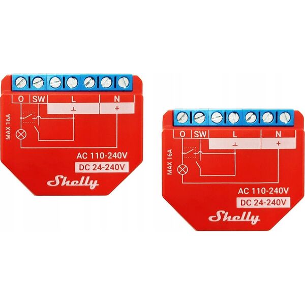 Shelly Shelly Relais "Plus 1PM" WLAN 16A BT Messfunktion Unterputz 2-pack