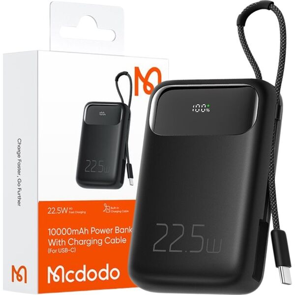 Powerbank Mcdodo MCDODO POWERBANK 10000MAH Z WYŚWIETLACZEM 3X USB USB-C 22,5W + KABEL USB-C