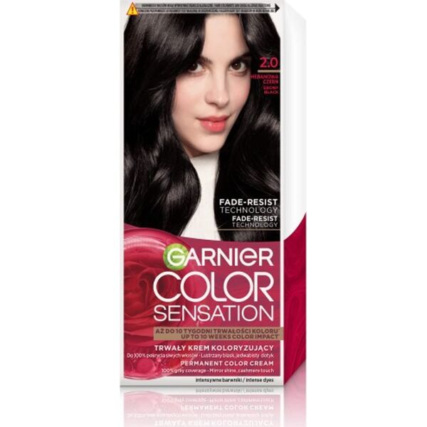 Garnier GARNIER Color Sensation Krem koloryzujący nr 2.0 - Hebanowa Czerń 1op.