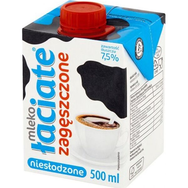 Łaciate Mleko UHT ŁACIATE, zagęszczone, niesłodzone 0,5 l