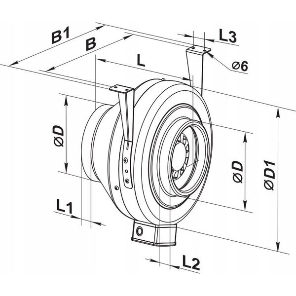 Vents INLINE CENTRIFUGAL FAN VENTS VKMZ 315