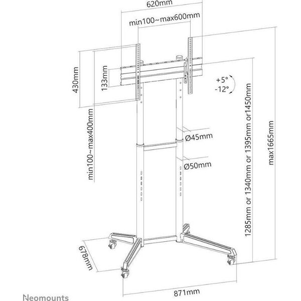 Neomounts Stojak podłogowy FL50-540BL1 37'' - 70''
