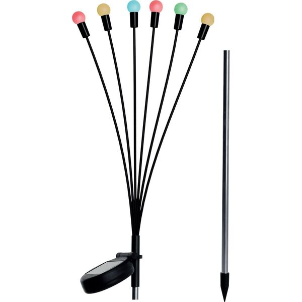 Saska Garden LAMPA SOLARNA TAŃCZĄCE NA WIETRZE KULECZKI KOLOROWE 6 LED 72CM