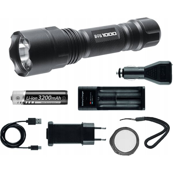Latarka MacTronic Mactronic 1000lm įkraunamas žibintuvėlis Black Eye 1000 THH0049