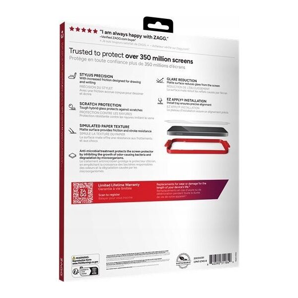Zagg International ZAGG InvisibleShield Fusion Canvas - antybakteryjna folia ochronna imitująca papier do iPad Air 13" M2 (2024)
