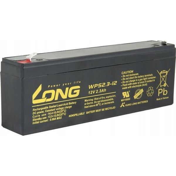 Ołów baterii Avacom Long 12V 2,3Ah F1 (WPS2.3-12) (PBLO-12V002,3-F1A-1)