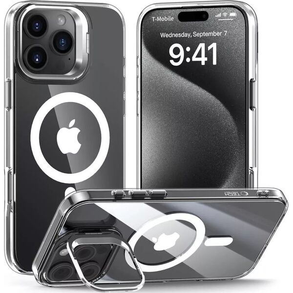 4kom.pl Etui do iPhone 16 Pro MagStand MagSafe na telefon Clear