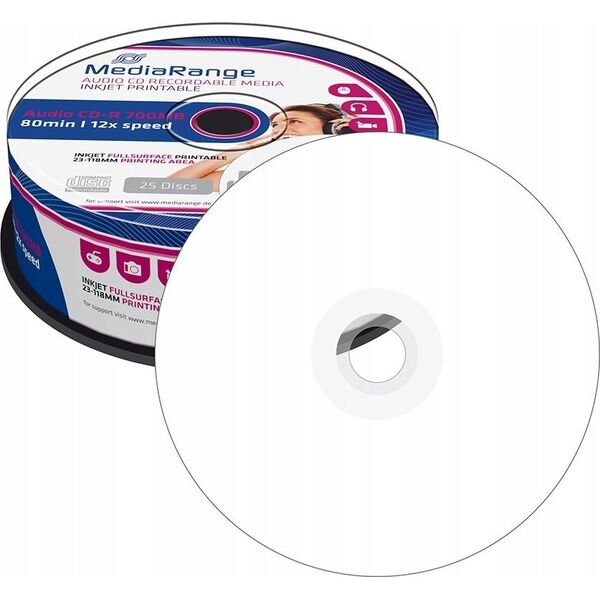 Mediarange Cd-r do muzyki Audio cake 25 printable