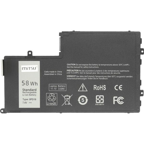 Bateria Mitsu Bateria do Dell Inspiron 15 (5542), 14 (5445) 7600 mAh (58 Wh) 7.4 - 7.6 Volt