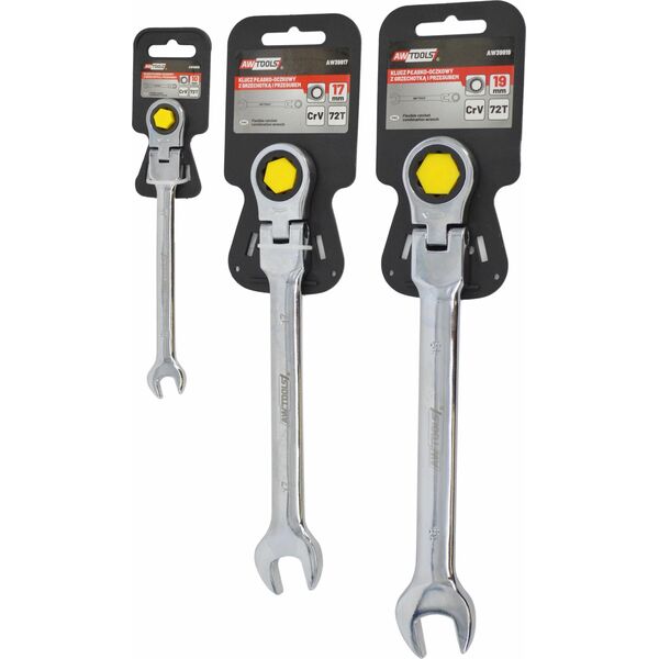 AWTOOLS KLUCZ PŁASKO-OCZKOWY Z GRZECHOTKĄ PRZEGUBOWY 14mm