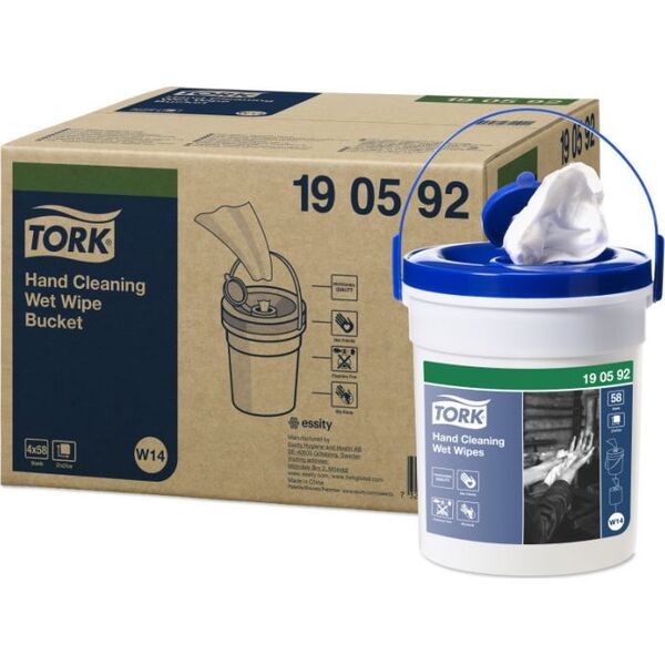 Tork Tork - Czyściwo włókninowe o niskim stopniu pylenia do ciężkich zabrudzeń rąk, premium - Białe