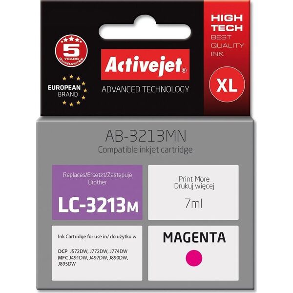 Tusz Activejet Tusz Activejet AB-3213MN (zamiennik Brother LC3213M| Supreme| 7 ml| purpurowy)