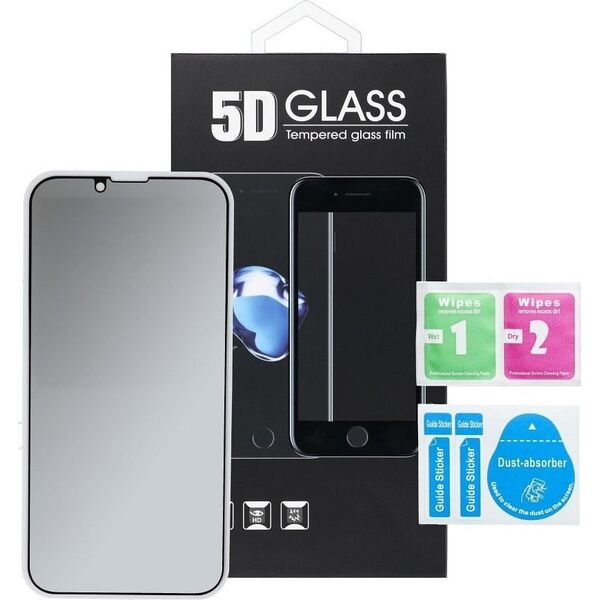 5D Full Glue Tempered Glass - do Iphone 12 Pro Max (Privacy) czarny