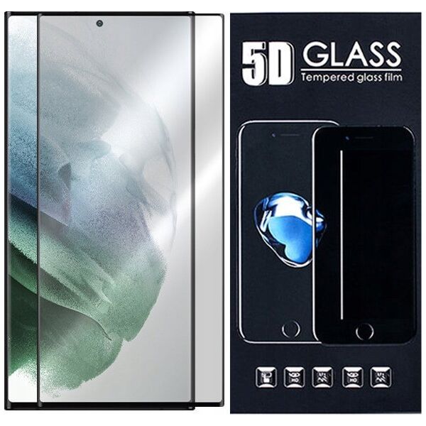 5D Full Glue Tempered Glass - do Samsung Galaxy S22 Ultra czarny