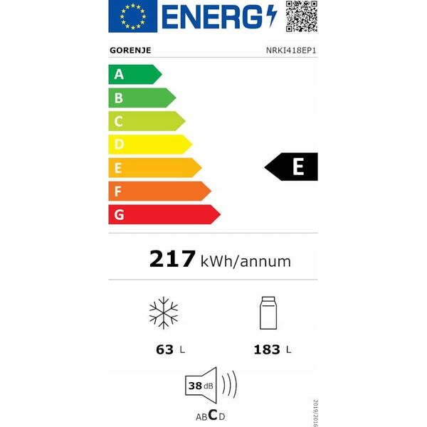 Lodówka Gorenje Chłodziarko-zamrażarka NRKI418EP1