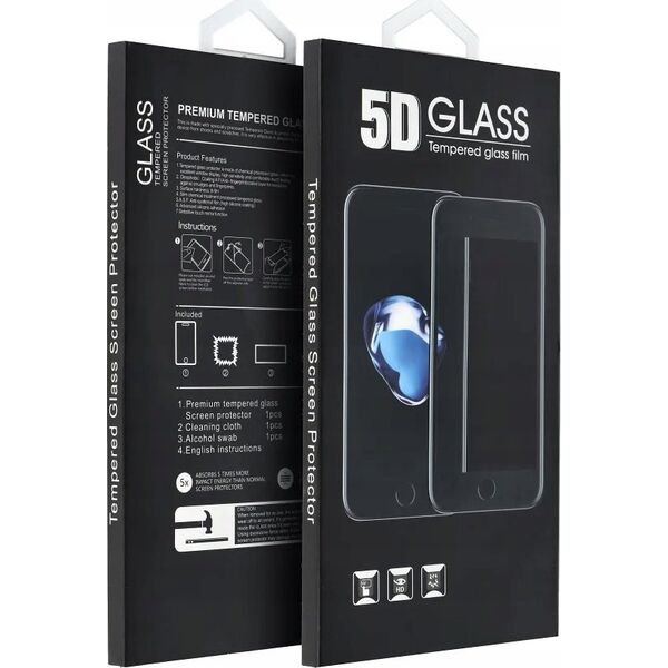 OEM 5D Full Glue Tempered Glass - do Xiaomi Redmi 13C / Poco C65 czarny